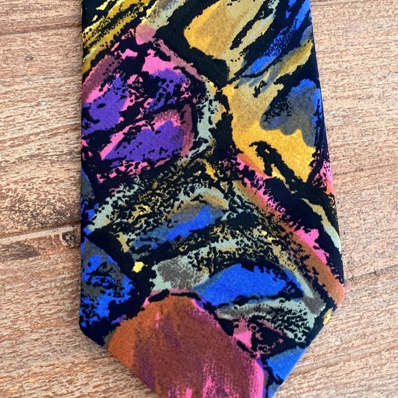80's G.Rinoldi Mens Necktie - Abstract - Picture 2 of 5